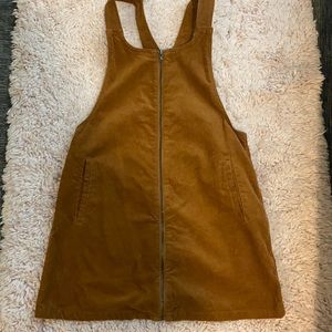 Burnt orange overall dress